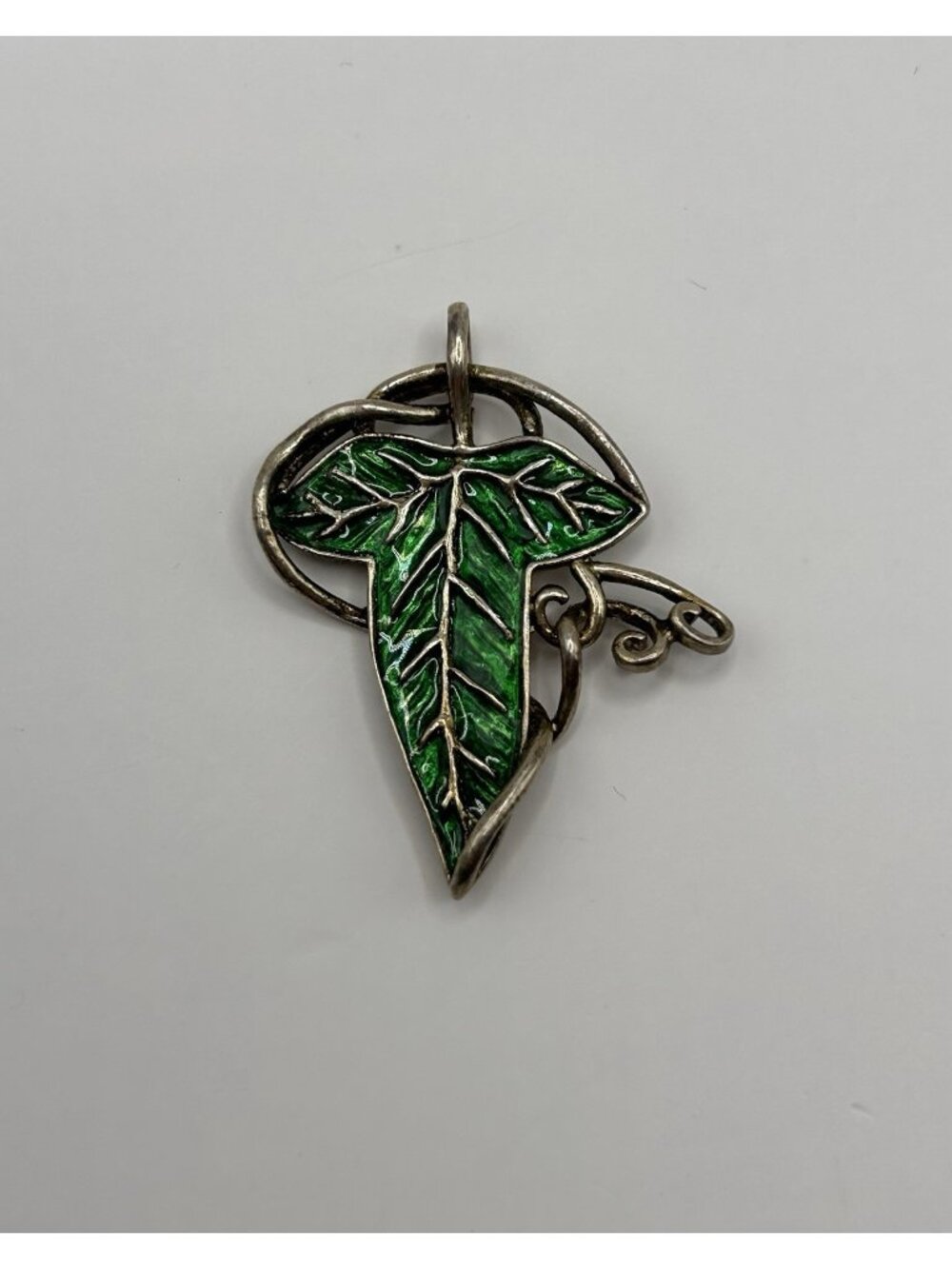 925 Sterling Pendant Lord Of The Rings Elven Leaf Nlp Inc Jewelry Silver Green